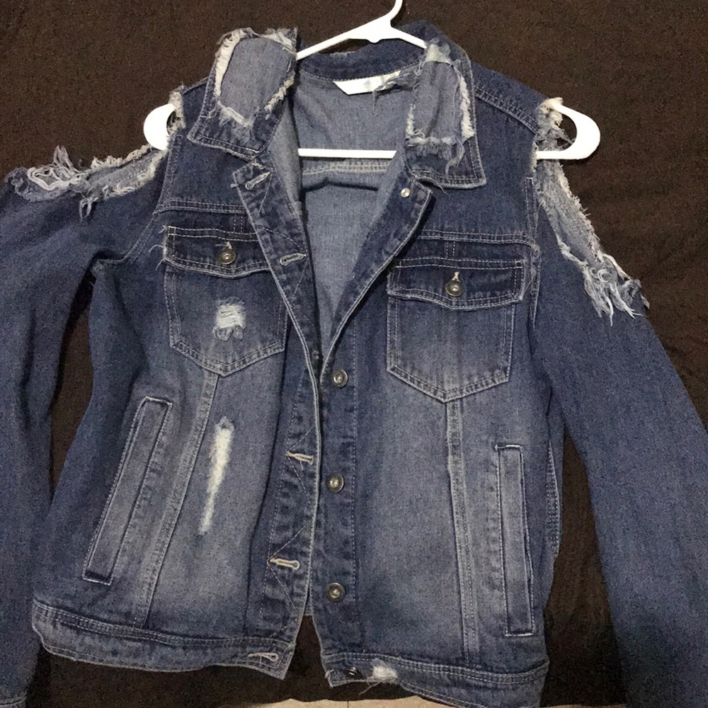 Ripped style jean jacket